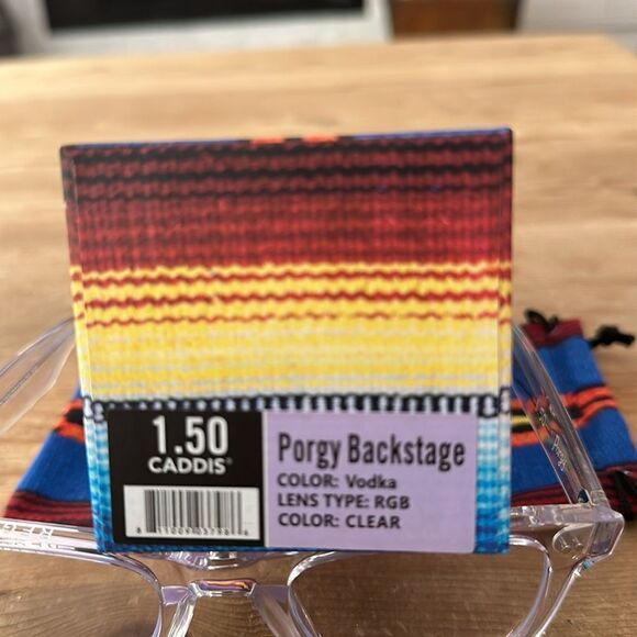 CADDIS Reading Glasses NEW in box + Bag Color - Vodka/Clear lense strength  1.50 - Picture 7 of 12